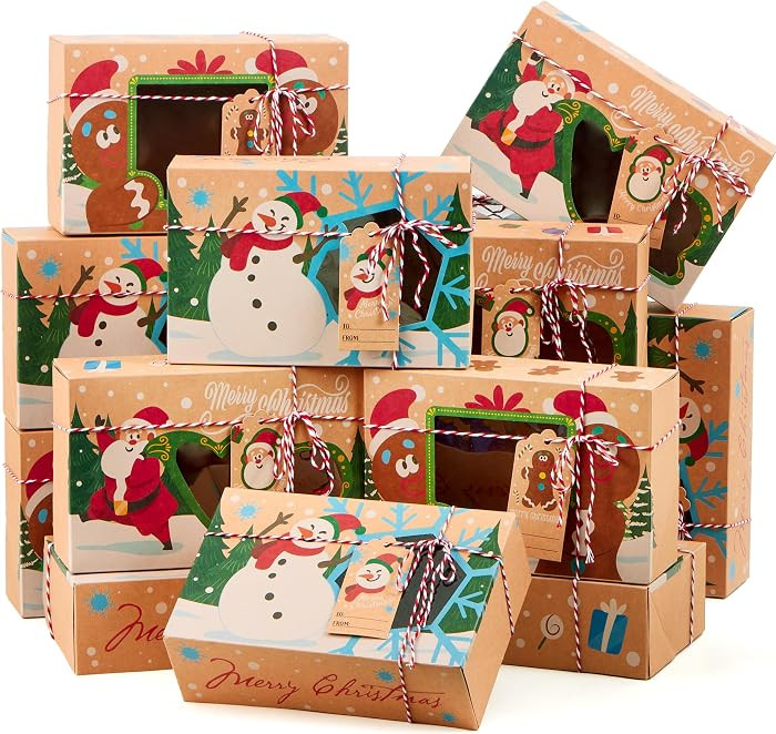 JOYIN 24 PCS Christmas Cookie Gift Baking Box 8.75" x 5.75" x 2.75” with Window Auto-Popup for ... | Amazon (CA)