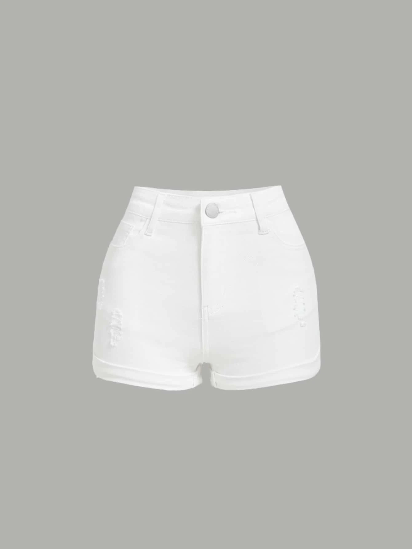 SHEIN Teen Girls Patch Detail Denim Shorts | SHEIN