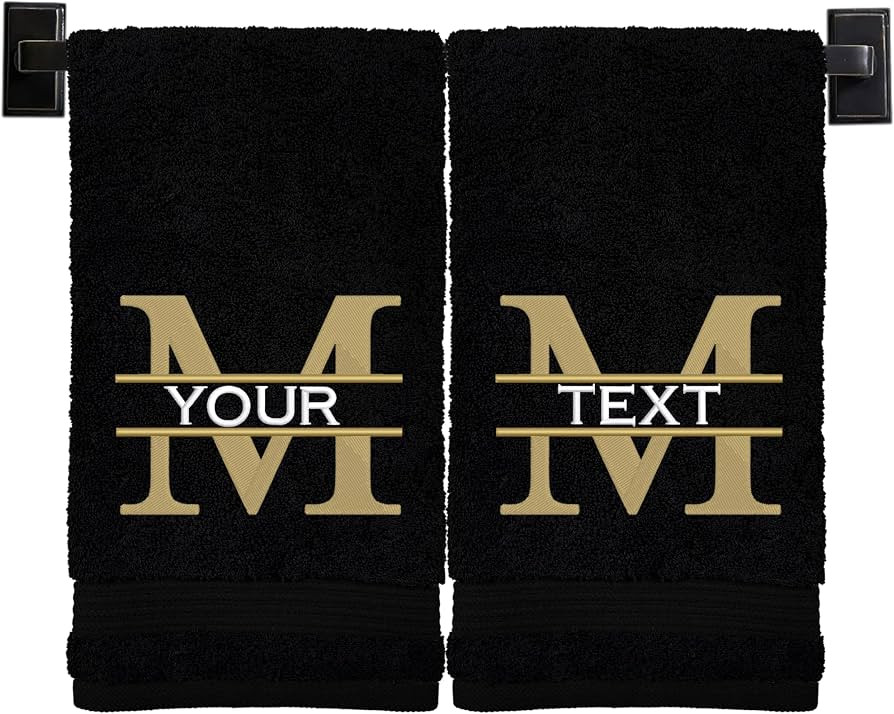 Personalized Hand Towels | Set of 2 | Choose from 12 Fonts | Genuine Turkish Cotton | Oeko-Tex Ce... | Amazon (US)