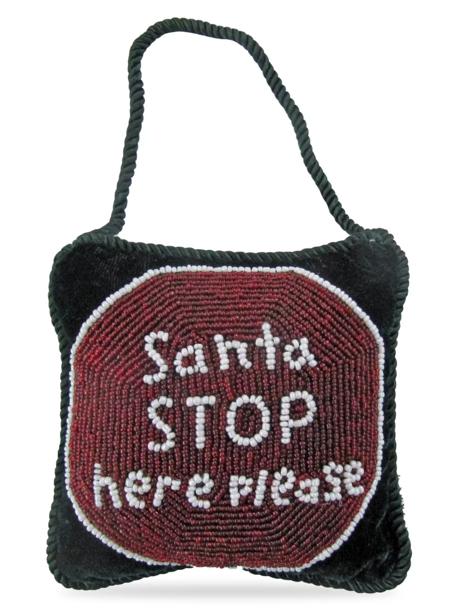 Sudha Pennathur Holiday "Santa Stop Here Please" Door Knocker | Saks Fifth Avenue