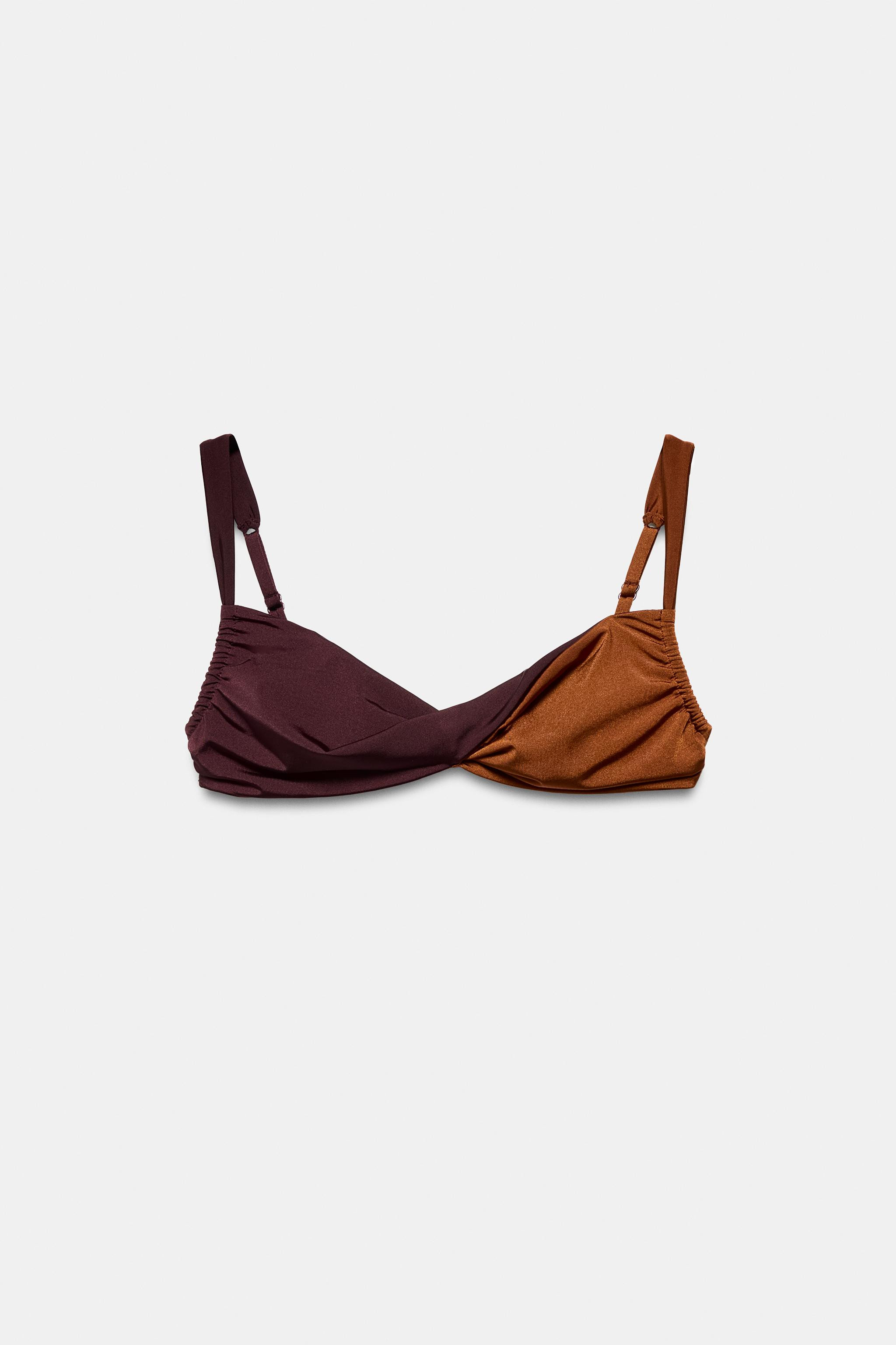 COMBINED SIDE RUCHED BIKINI TOP | Zara US