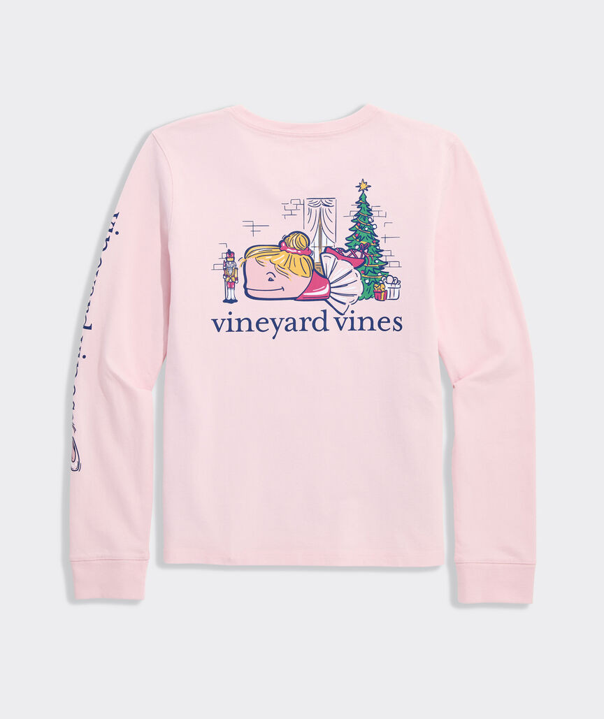 Girls' Nutcracker Glitter Ballerina Long-Sleeve Pocket Tee | vineyard vines