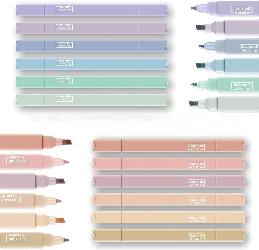 konket 12Pcs Aesthetic Cute Highlighters Bible Pastel Highlighters and Pens no bleed  Assorted C... | Amazon (US)