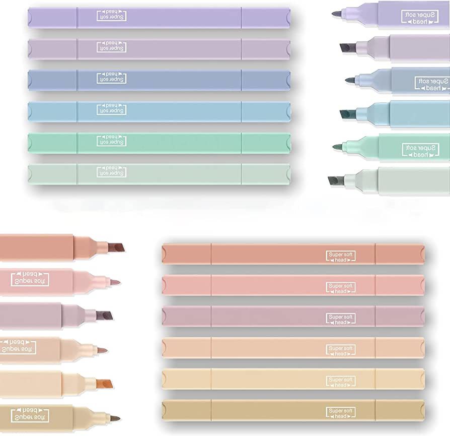 12Pcs Aesthetic Cute Highlighters Bible Pastel Highlighters and Pens no bleed  Assorted Colors H... | Amazon (US)
