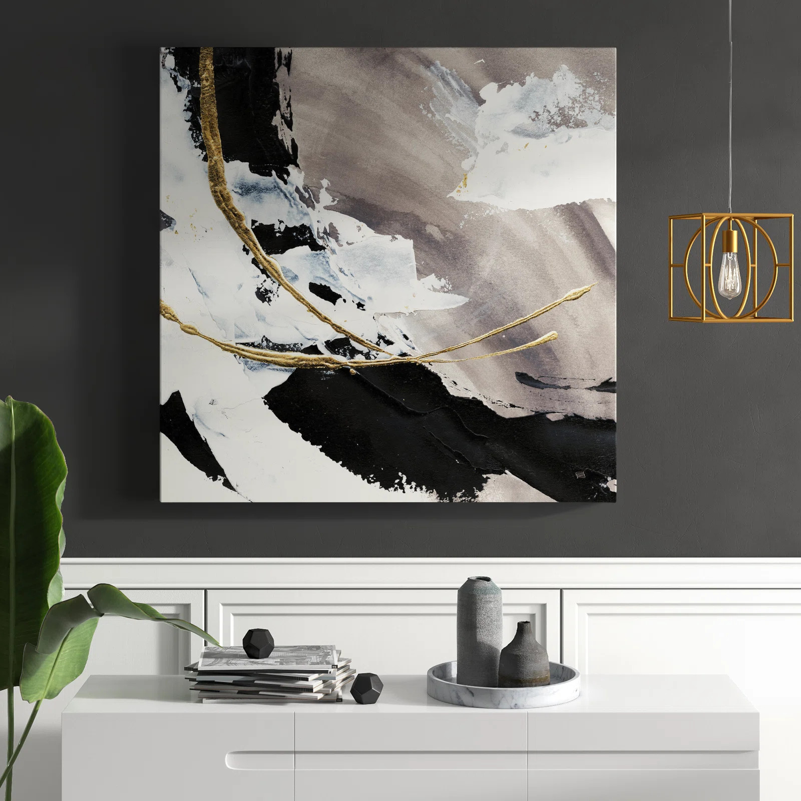 Glam Painted Arcs II - Wrapped Canvas Painting Print | Wayfair North America