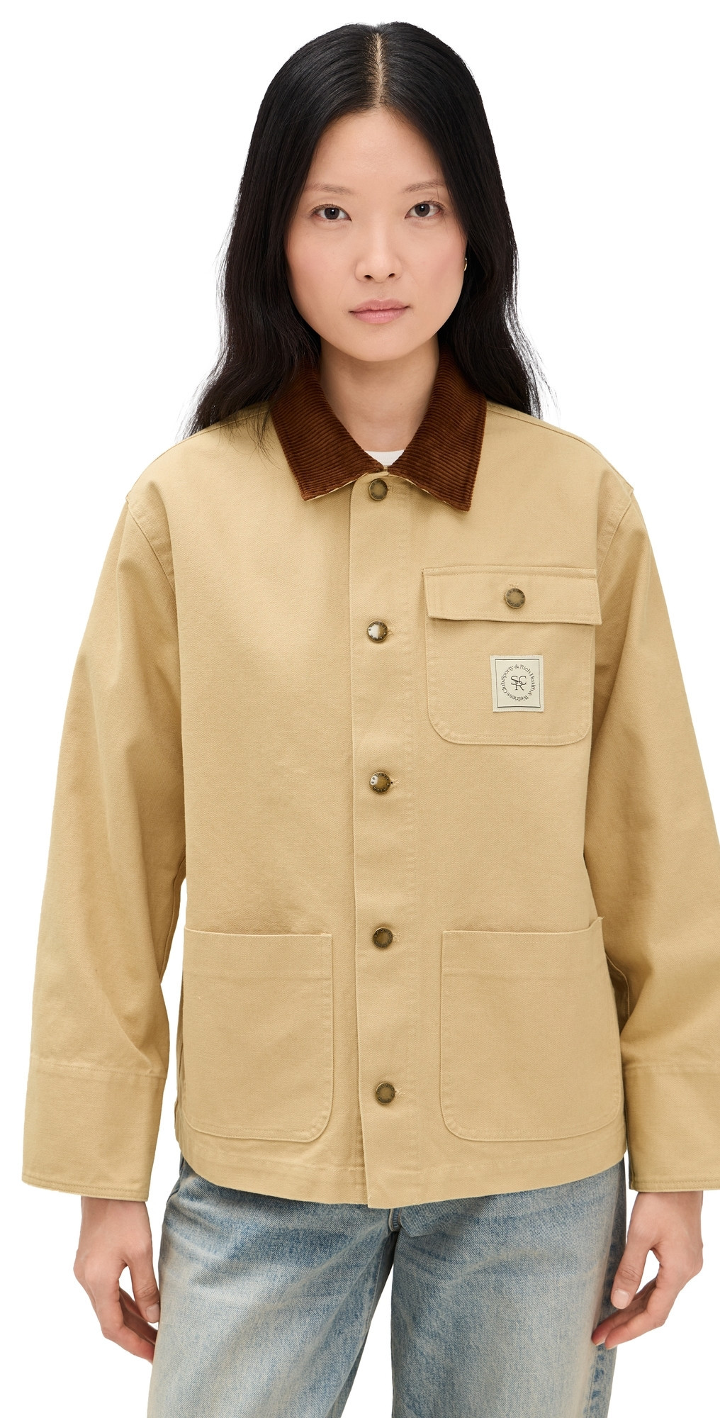 Sporty & Rich SRHWC Painters Jacket Tan S | Shopbop