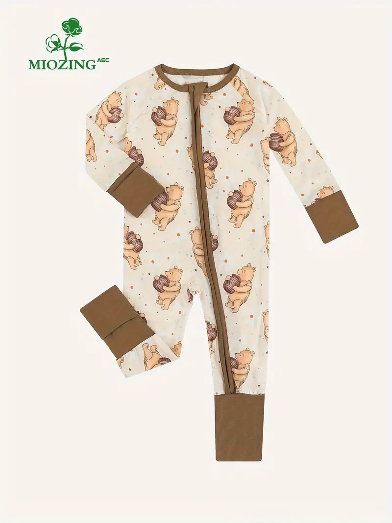 Miozing Bamboo Fiber Bodysuit Baby Cartoon Bear Honey - Temu | Temu Affiliate Program
