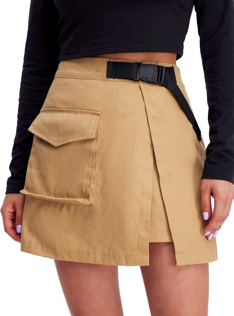 WDIRARA Women's Button Front Mid Waist Stretchy Bodycon Fashion Ribbed Skirt | Amazon (CA)