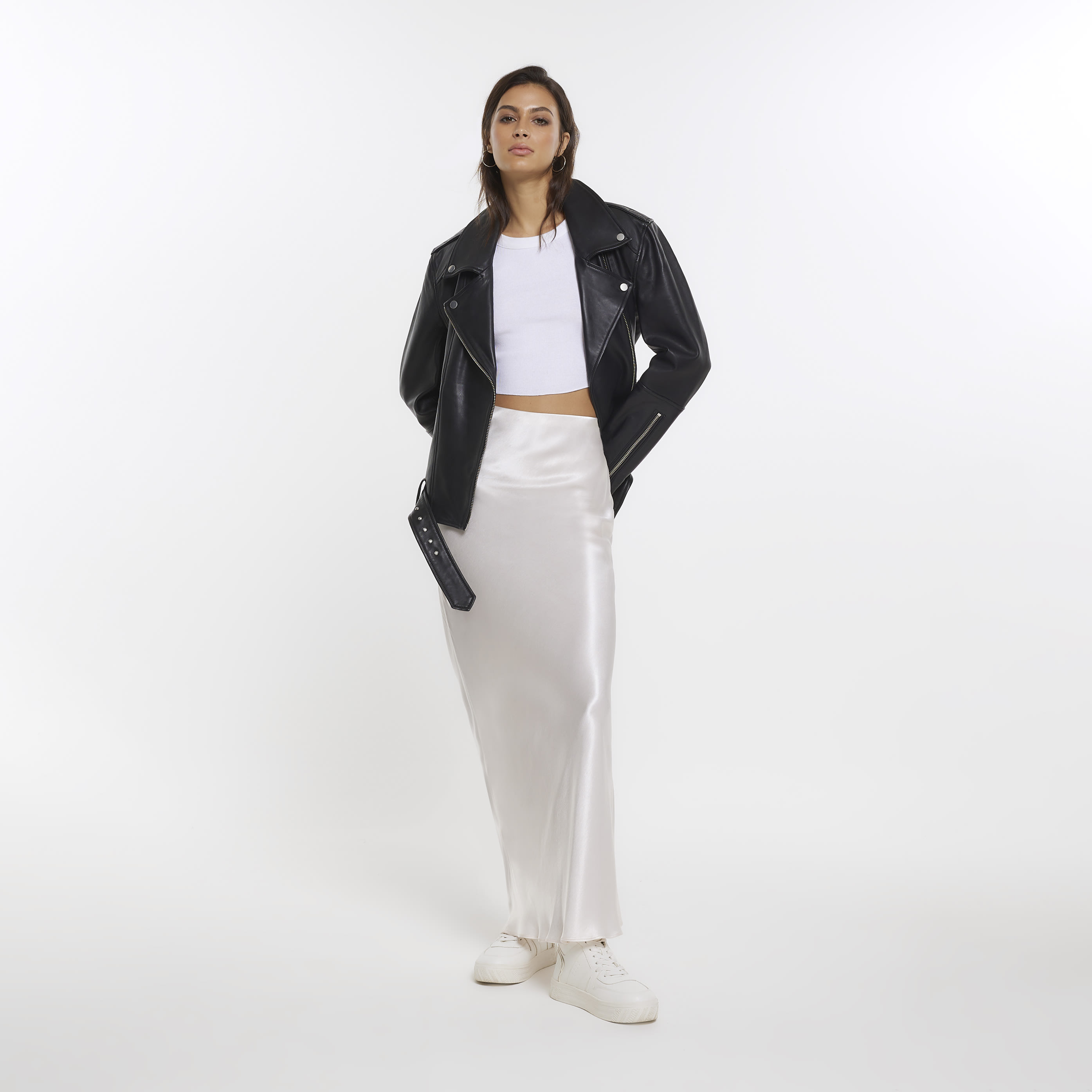 River Island Womens Cream Ri Studio Satin Maxi Skirt | River Island (UK & IE)