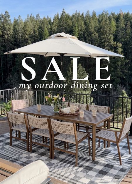 My outdoor dining set is on super sale!!! 50% off chairs, 60% off the table!! This will sell out, just like last year! 

Outdoor dining, outdoor dining table, outdoor dining chairs, outdoor armchair, outdoor rug, umbrella, umbrella holder, patio furniture, outdoor furniture, outdoor decor, spring, summer, outdoor entertaining, summer entertaining, Home Depot, memorial day, sale, deal of the day 

#LTKFindsUnder100 #LTKHome #LTKSeasonal