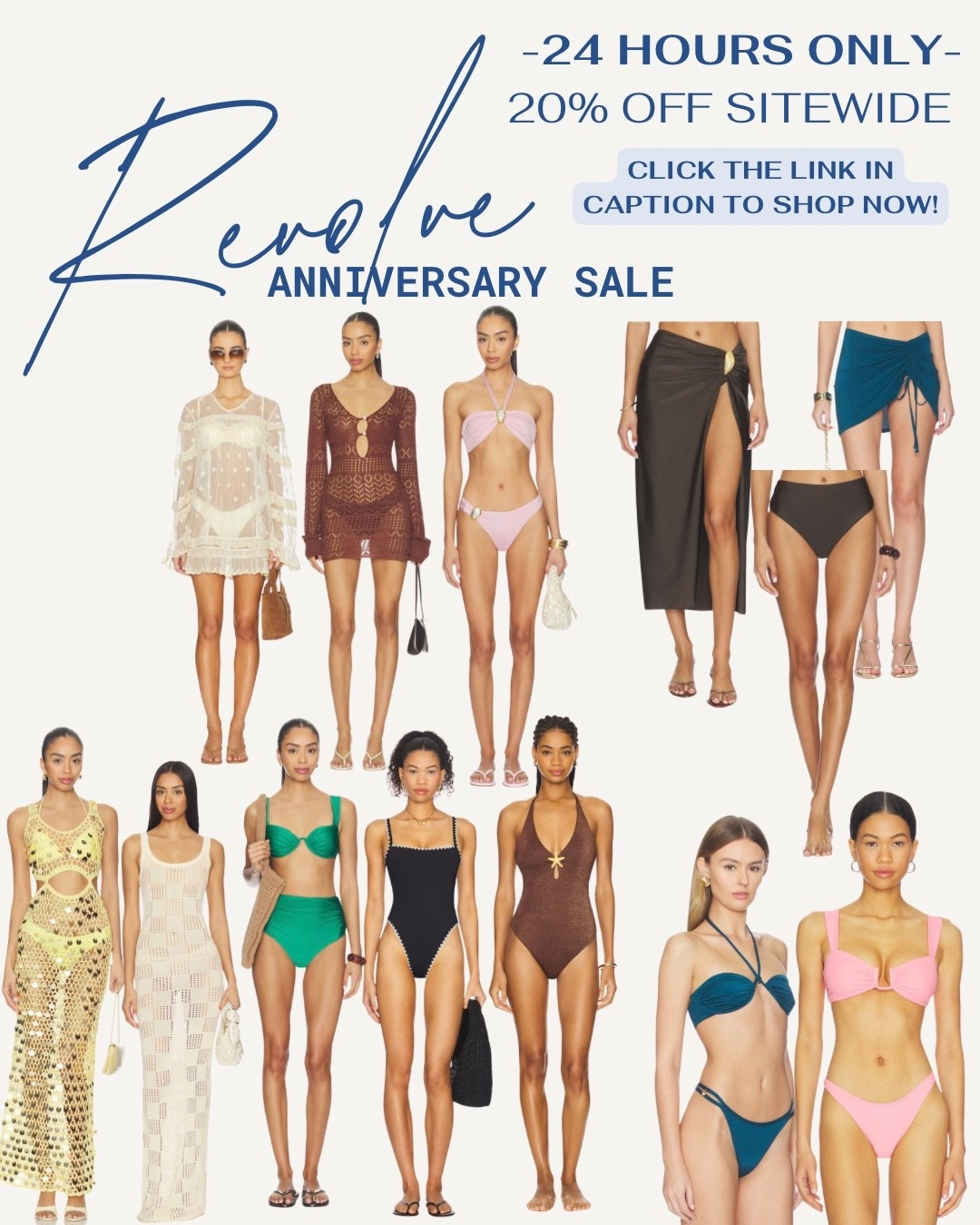 Vacation mode activated.

The REVOLVE Anniversary Sale is live for 24 hours only and these swim favorites are 20% off.

Chic one pieces, flattering bikinis, and coverups that look expensive.

Use code HAPPY20 while the sale is live.

Click the link in my caption to shop.

#SwimStyle #RevolveSale #VacationReady #BeachStyle

#LTKSwim #LTKSaleAlert #LTKSpringSale