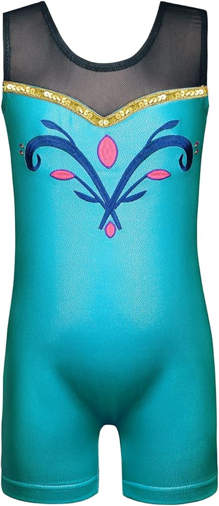HOZIY Leotards for Girls Gymnastics Kids Children Biketard Snowflake Ribbon Blue Purple Hot Pink ... | Amazon (US)