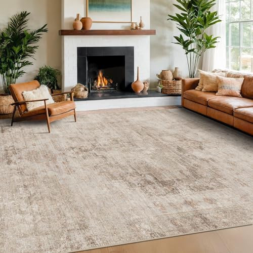 Farmhouse Area Rugs for Living Room, 8x10 Washable Abstract Rug for Bedroom, Dining Room Under Ta... | Amazon (US)