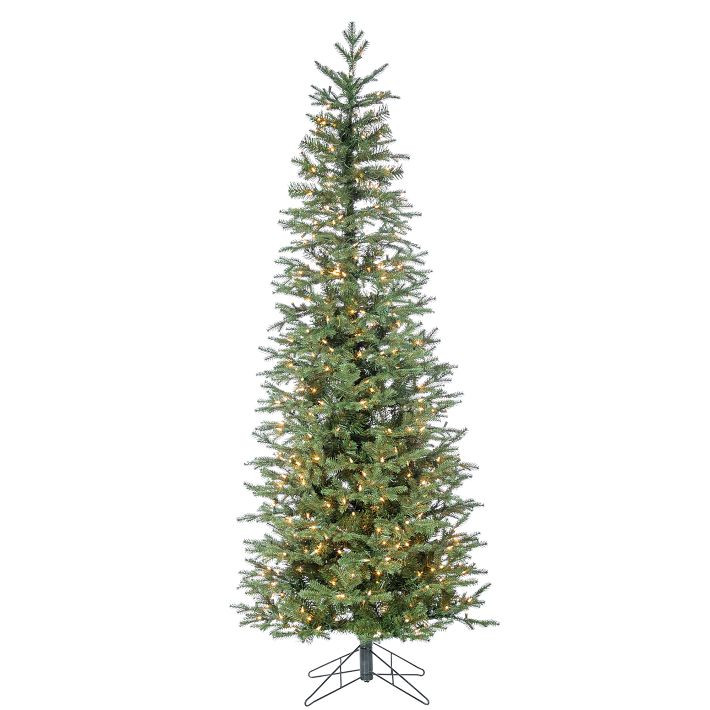 Pre-Lit Faux Narrow Pine Green Christmas Tree - 6.5' | West Elm (US)