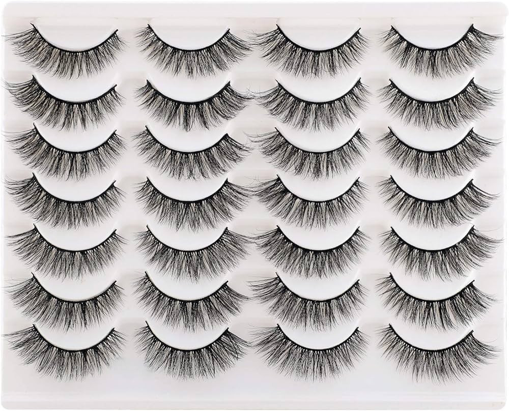Newcally Lashes False Eyelashes Cat Eyes Wispy Natural Faux Mink Lashes 14 Pairs Pack Light Volum... | Amazon (US)