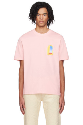 Casablanca - Pink 'L'Arche De Jour' T-Shirt | SSENSE