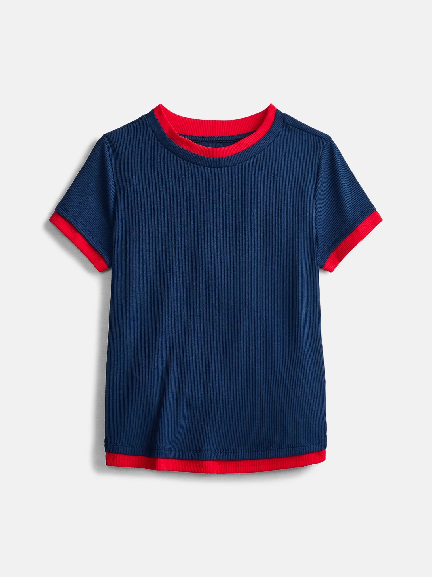 Weekend Academy Girls Layered Tee with Short Sleeves, Sizes 4-18 | Walmart (US)