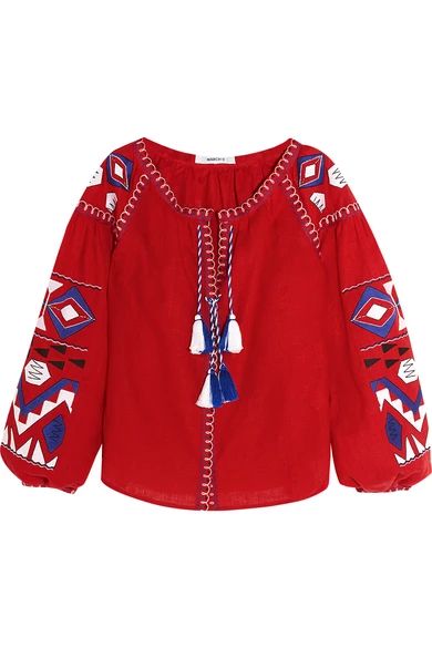 Kilim embroidered linen blouse | NET-A-PORTER (US)