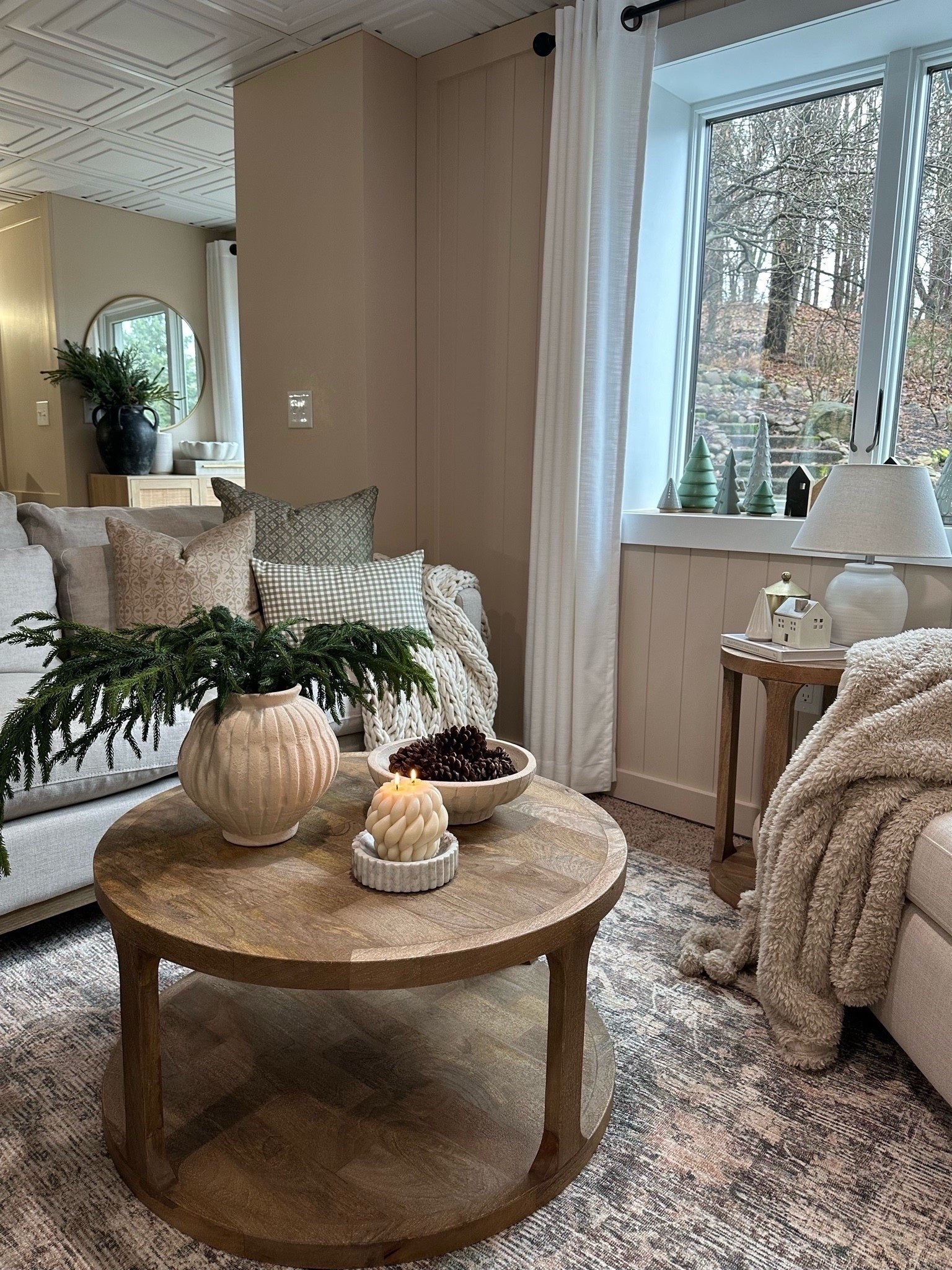 Cozy Family Room Space. Follow @farmtotablecreations on Instagram for more inspiration.

For reference 3 large Norfolk stems used. 

Coffee Table Decor. Cozy Living Room. Sectional Couch. Family Room Rug. Threshold Decor. Christmas Decor. Christmas Stems. Winter Decor 



#LTKFindsUnder50 #LTKHome #LTKSaleAlert