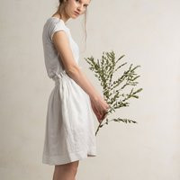 Linen Skirt With Pockets, 30 Colors, Custom For Women, White Linen, Midi Skirt, Knee Length Women | Etsy (US)