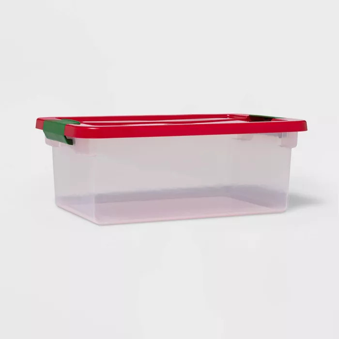 15qt Latching Clear Storage Box Red Lid and Latch - Wondershop™ | Target