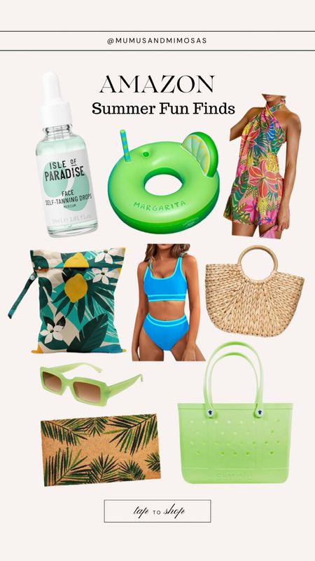 Margarita pool raft 
Sunless tanning drops
Wet bag
Bogg bag 
Sunglasses
Swimsuit 

#LTKSwim #LTKFindsUnder50 #LTKSummerSales