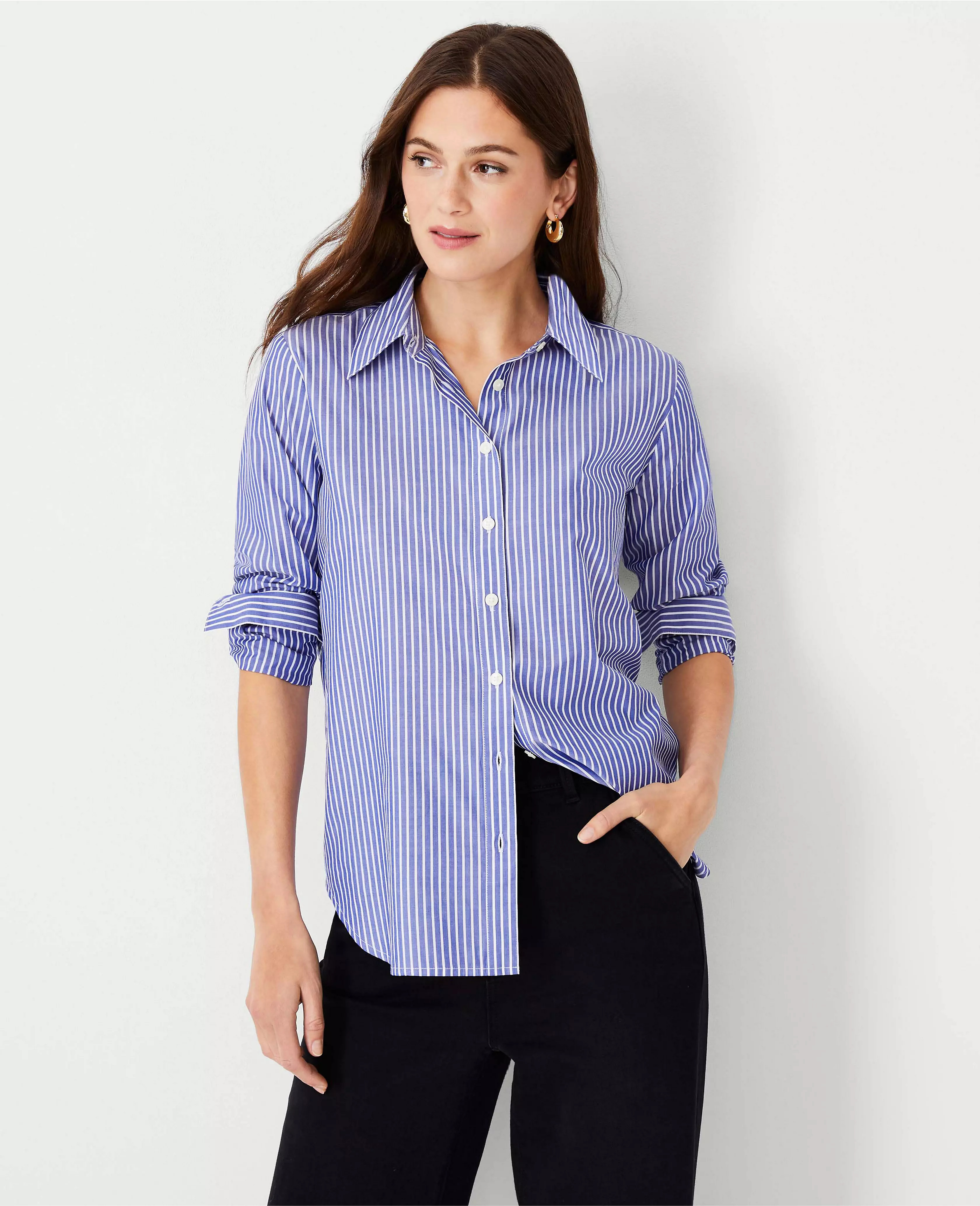 Striped Relaxed Perfect Shirt | Ann Taylor