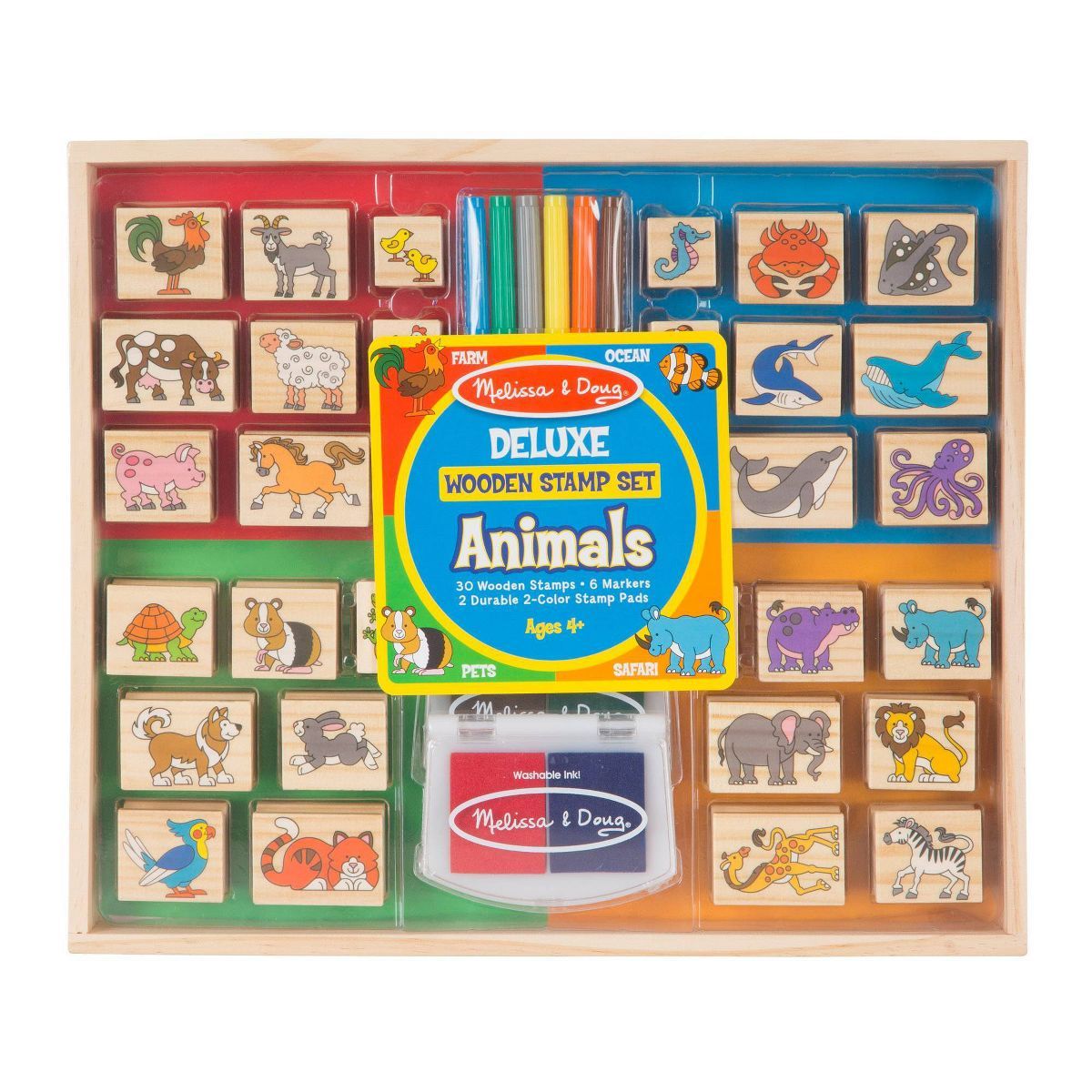 Melissa & Doug Deluxe Wooden Stamp Set - Animals | Target