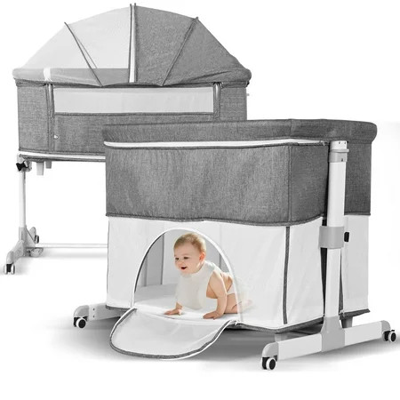 4-in-1 Baby Bassinet, Baby Bedside Sleeper Cradle Crib Bed, Portable Baby Playard Playpen with Mo... | Walmart (CA)