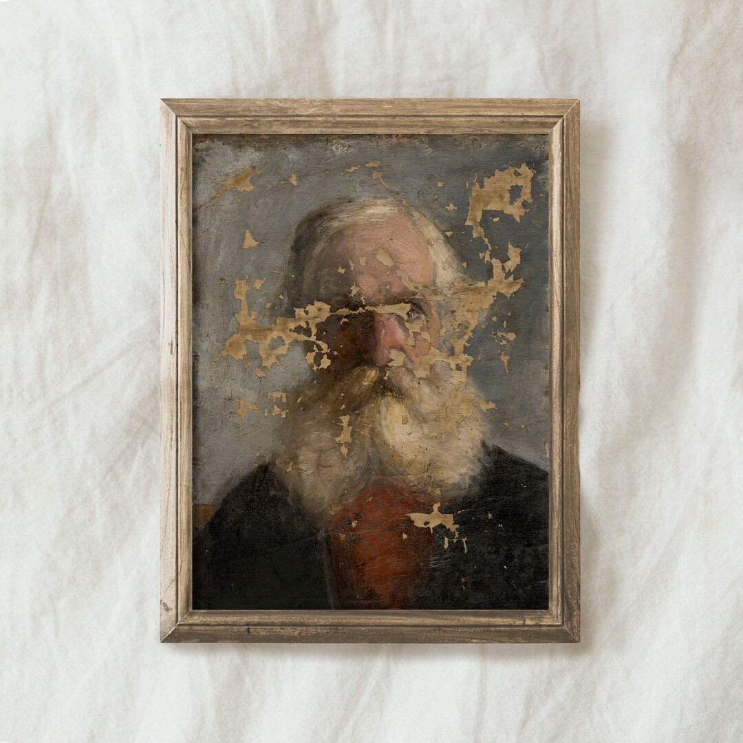 Vintage Moody Man Portrait Oil Painting / Antique Dark Portrait Digital PRINTABLE / Classic Wall ... | Etsy (CAD)