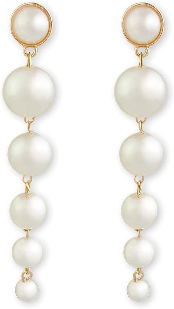 AZOKKA Long Tassel Earrings,Fringe Dangle Earrings,Pearls Earrings(Imitation),Handmade Bohemian S... | Amazon (US)