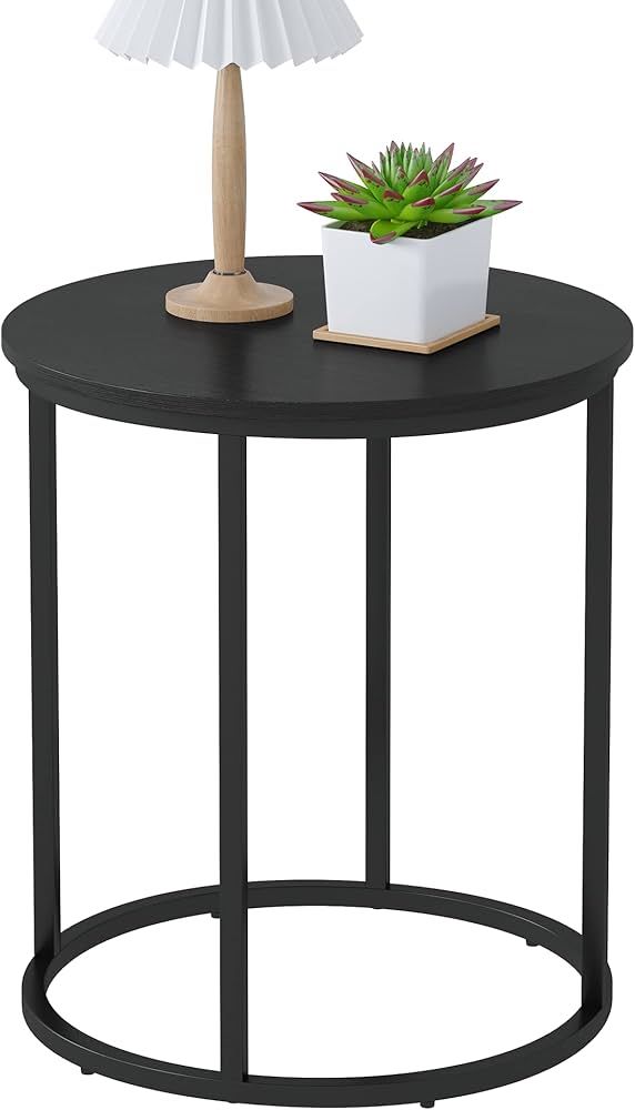 Yusong Round End Table, 20" Accent Small Side Table Nightstand Modern Bedside Table for Living Ro... | Amazon (US)