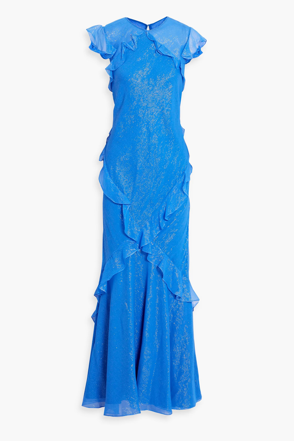 Tamara ruffled metallic striped silk-blend chiffon maxi dress | The Outnet (US and CA)