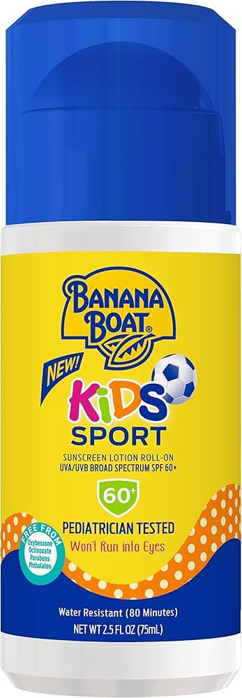 Banana Boat Kids Sport Sunscreen Roll On Lotion SPF 60, 2.5oz | Travel Size Sunscreen Roller, Kid... | Amazon (US)