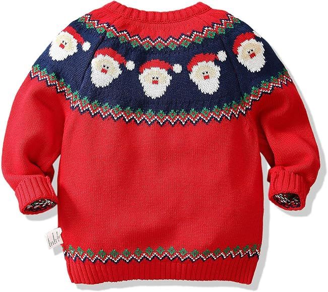 Baby Toddler Boys Christmas Sweater Girls Knit Sweatershirt Kids Casual Cotton Pullover Sweater Tops | Amazon (US)