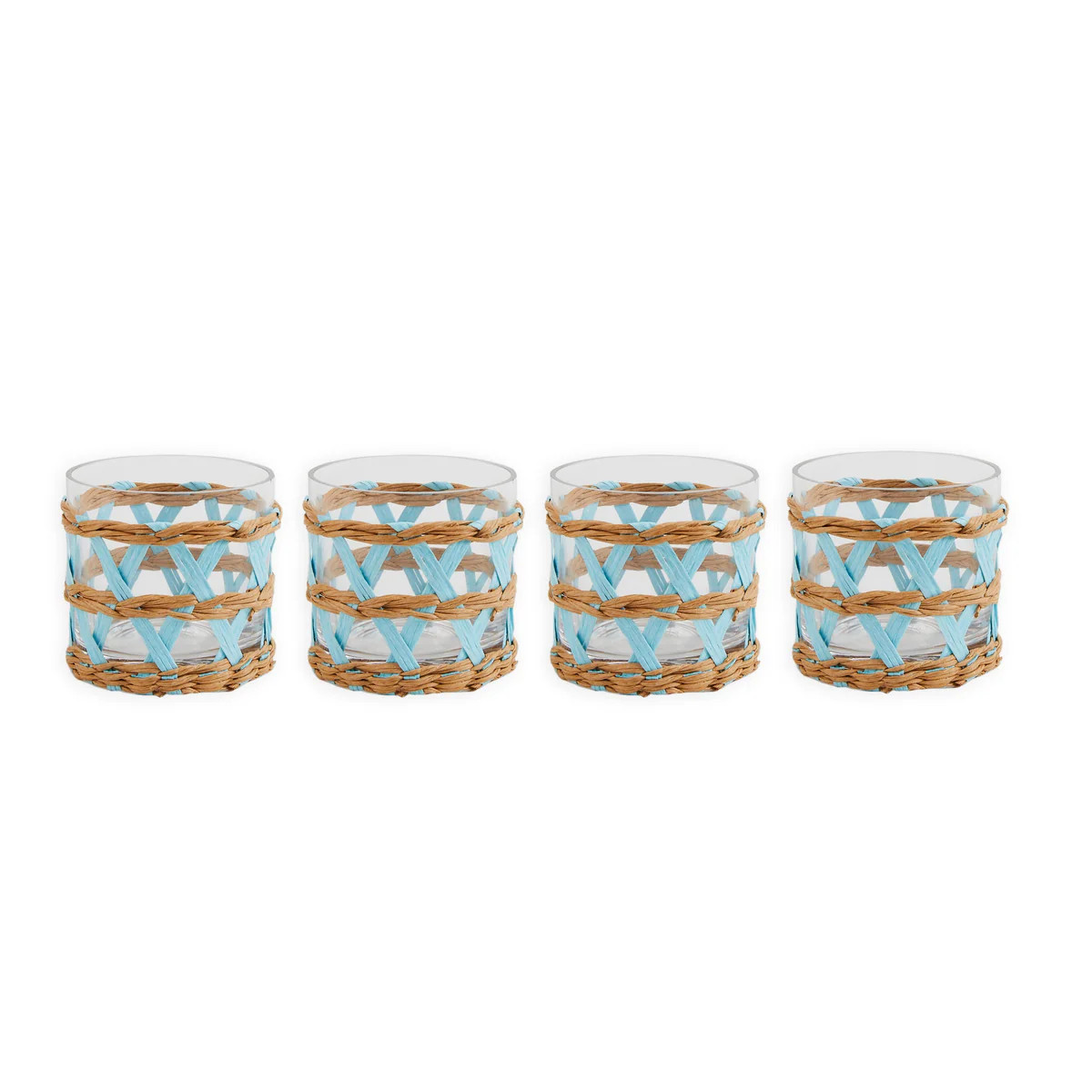 Island Wrapped Votives Light Blue, Set of 4 | Amanda Lindroth