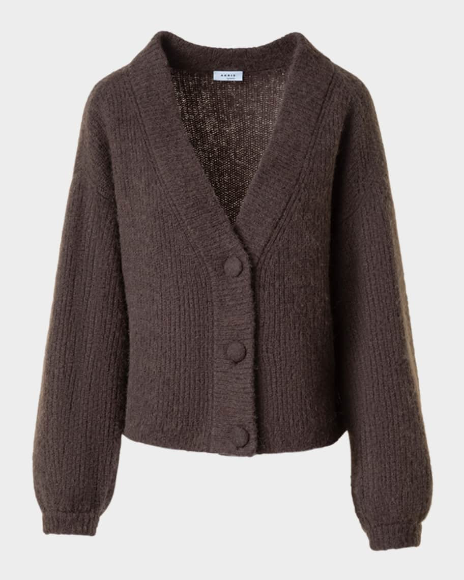 Alpaca Knit V-Neck Cardigan | Neiman Marcus