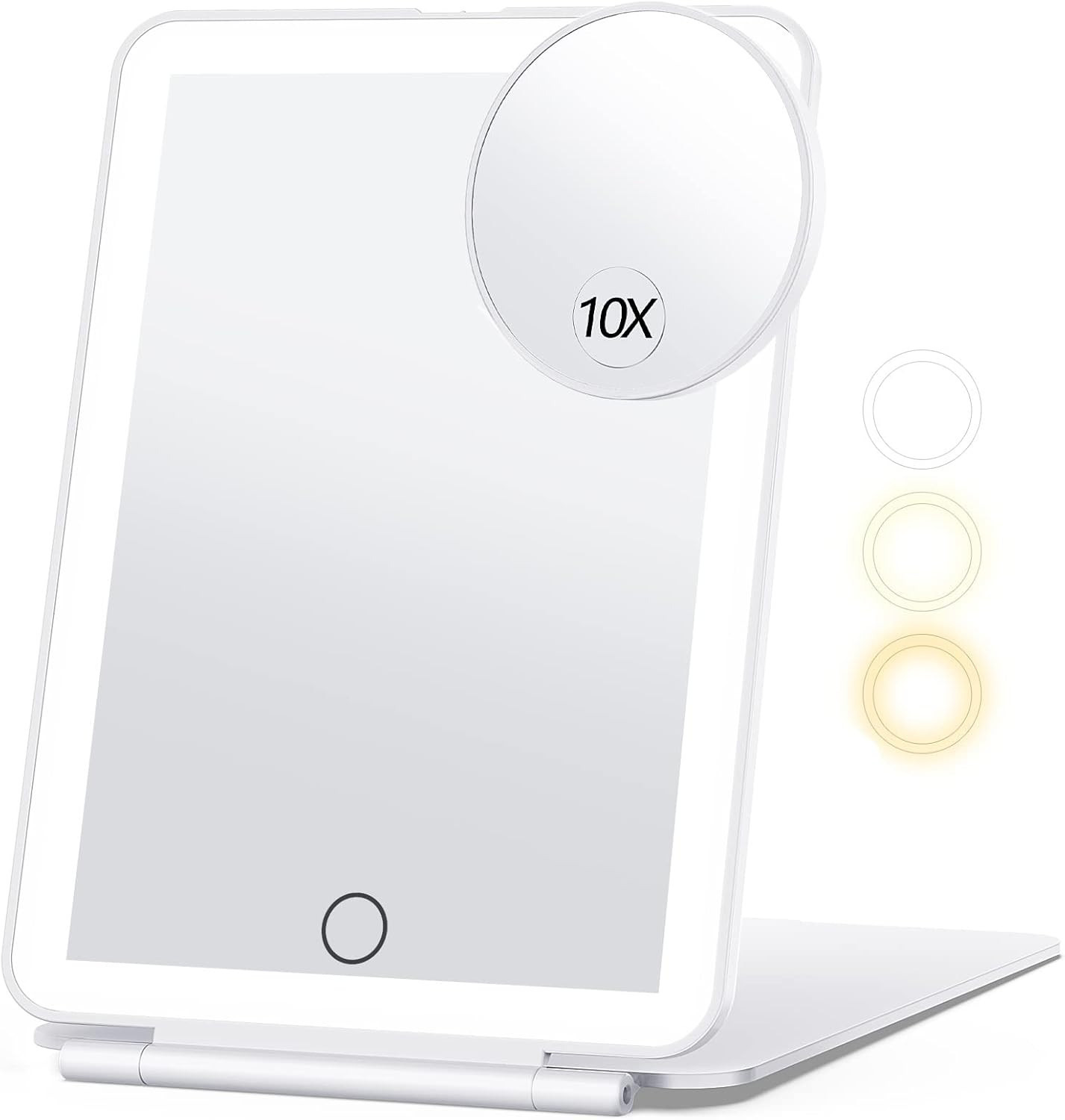 Travel Makeup Mirror with 10X Magnifying Mirror, Vanity Mirror with 80LEDs, 3 Color Lighting, Rec... | Amazon (US)
