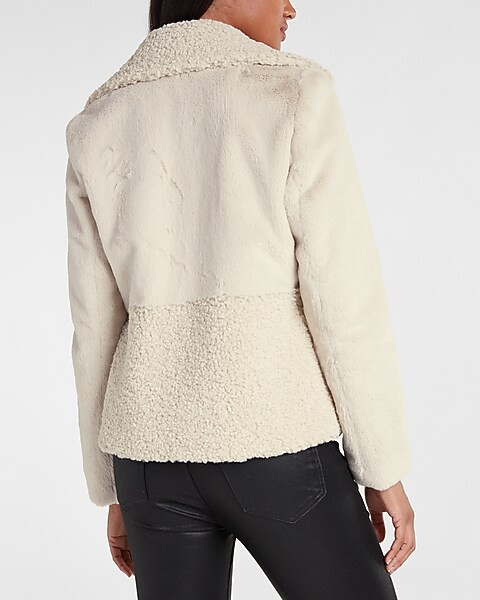 Faux Fur Moto Jacket | Express