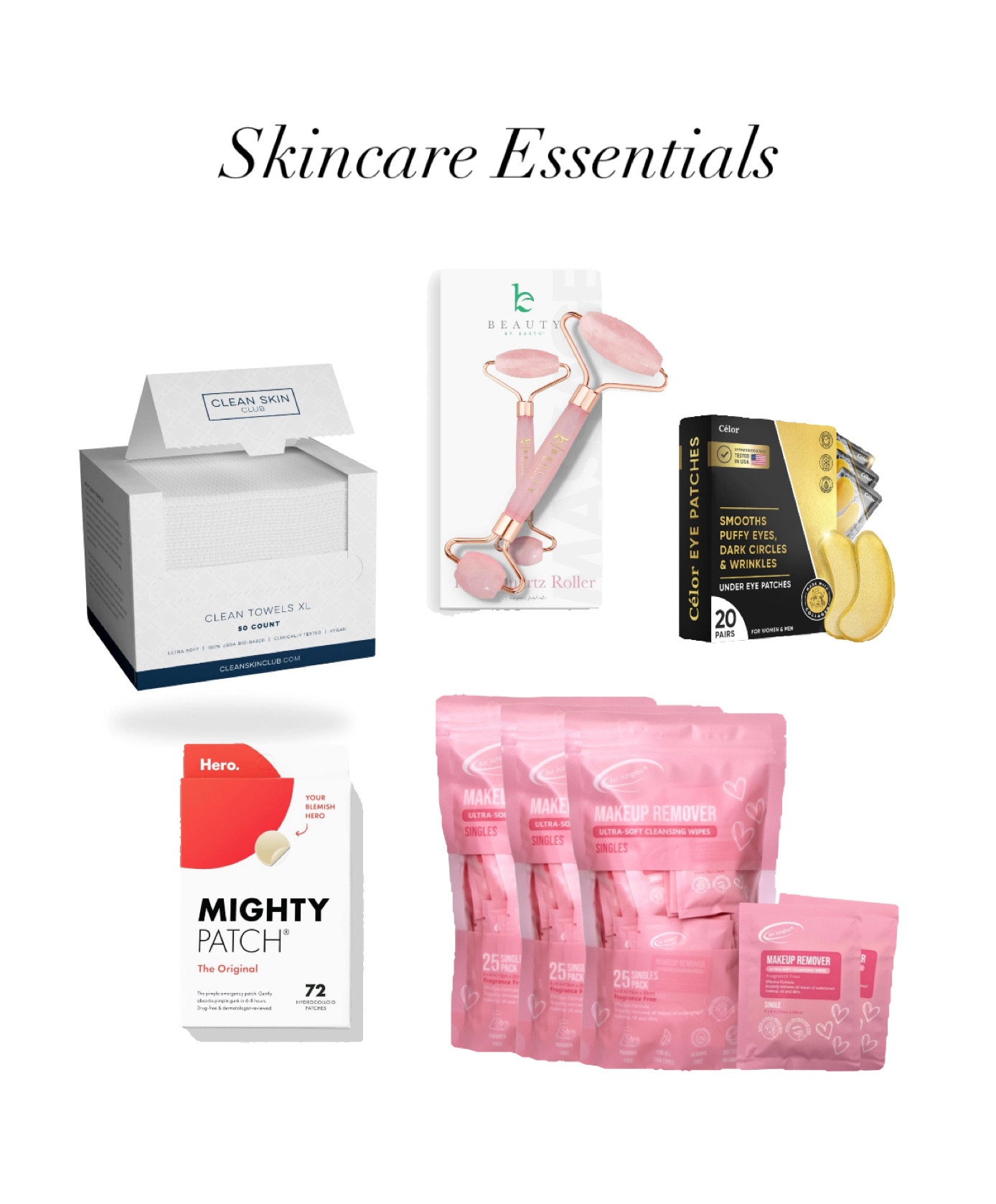 Some of my fave beauty essentials. 
- clean towels. I feel like these really help get my face clean and dry without irritating my skin. Very absorbent and soft. 
- quartz roller. I have to roll daily, if not multiple times a day. It helps keep my lymphatic system in my face moving. If not, I hold more fluid in my face. 
- under eye patches. Life savers for when I’m feeling more tired and dry. Keep these in the fridge and pop them on when you need a pick me up. 
- makeup removing wipes. These are great to have for after a workout to get the sweat off. Also for nights when I really want to get all the makeup off before I wash my face. 
- mighty patch. I feel like right now I have at least 3 of these on my face at a time. They help that pimple either pop out or push it back in to my body. But either way it keeps it moving  

#LTKFindsUnder50 #LTKBeauty
