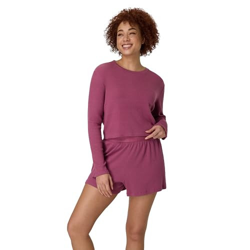 Hanes Women's Sleepwear Set, Originals Supersoft Comfywear Long-Sleeve Top & Sleep Shorts, Loungewear Set for Women | Amazon (US)