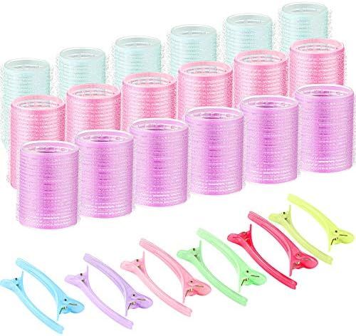 30 Pieces Hair Rollers Set, Includes 18 Pieces Self Grip Holding Hair Rollers Curlers 25 mm, 30 m... | Amazon (UK)