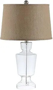 SAFAVIEH Lighting Collection Amby Farmhouse Clear Glass/ Brown Shade 24-inch Bedroom Living Room ... | Amazon (US)