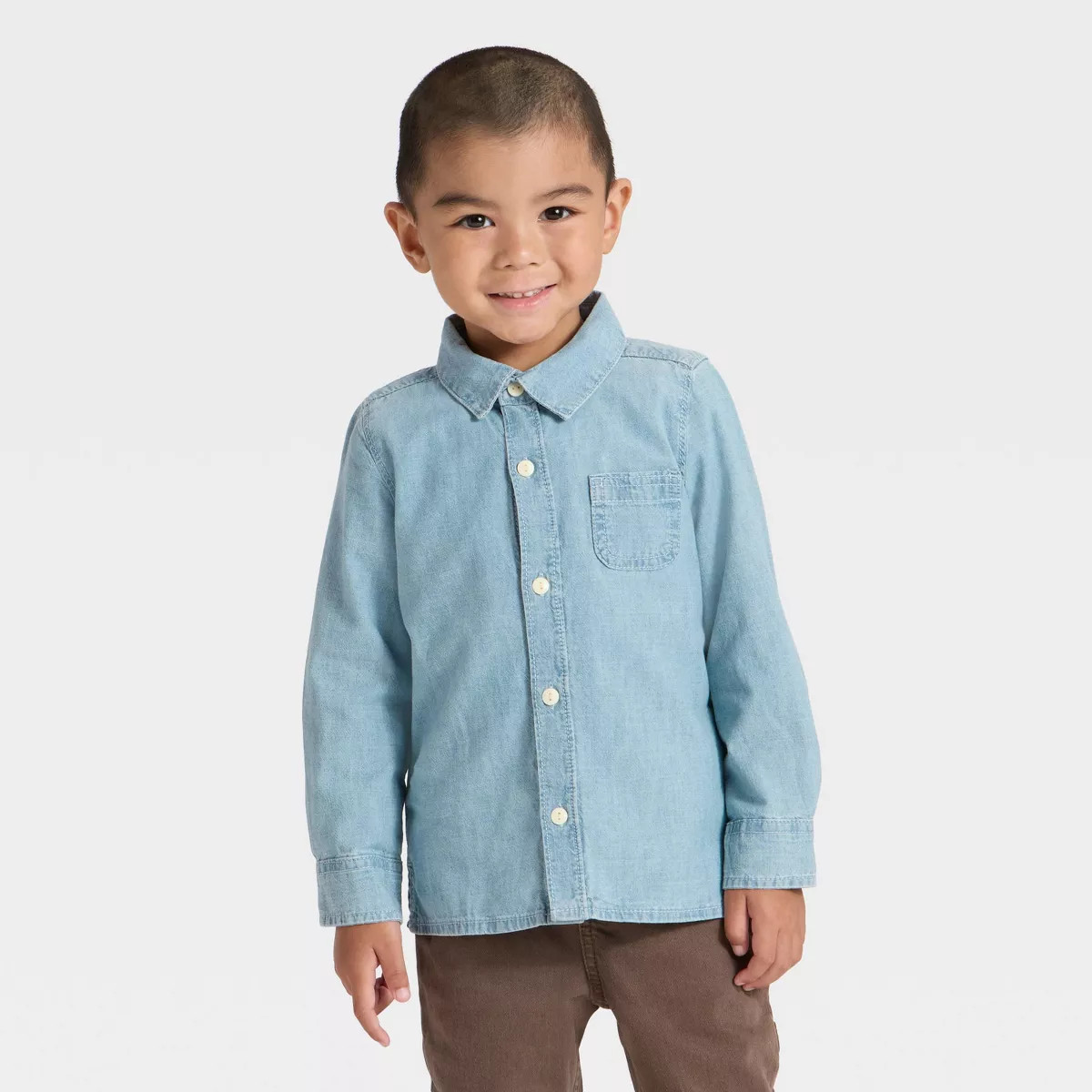 OshKosh B'gosh Toddler Boys' Long Sleeve Chambray Woven Shirt | Target