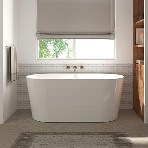 FerdY Shangri-La 55" Acrylic Freestanding Bathtub, Small Classic Oval Shape Acrylic Soaking Batht... | Amazon (US)