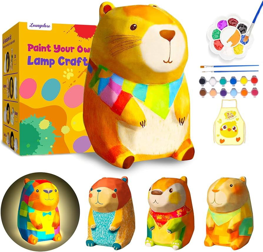 Paint Your Own Capybara Lamp Kit, Arts and Crafts for Kids Ages 8-12, Capybara Night Light for Ki... | Amazon (US)