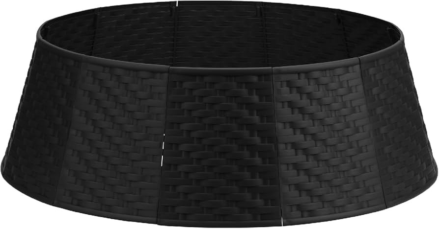 Black Christmas Tree Collar Christmas Tree Skirt 28 inch Woven Tree Ring for Holiday Tree Ornamen... | Amazon (CA)
