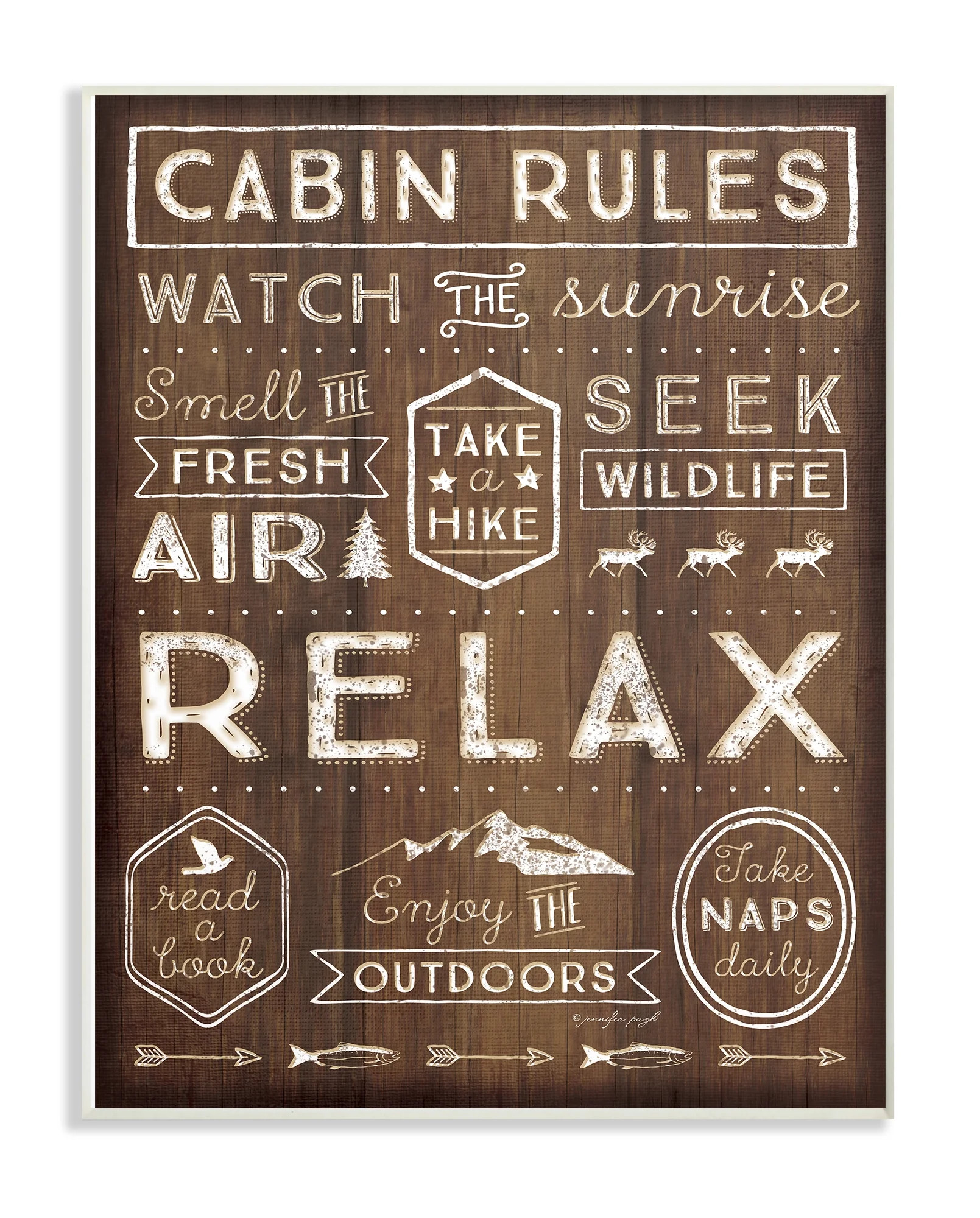 The Stupell Home Decor Collection Outdoors Cabin Rules Wall Plaque Art, 10 x 0.5 x 15 | Walmart (US)