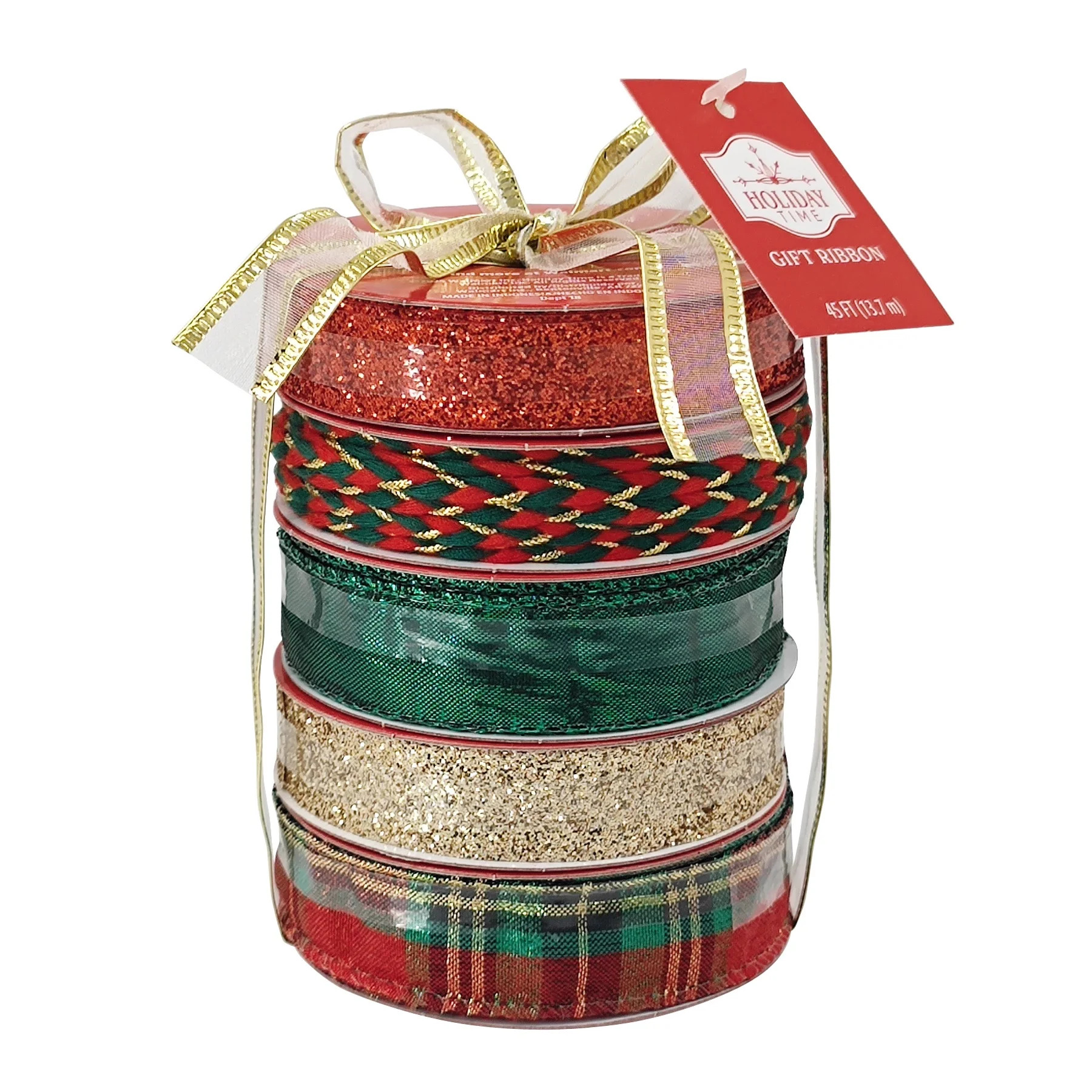 Assorted Red, Green, and Gold Christmas Ribbons and Gift Trims, 9', 5 Count, by Holiday Time - Wa... | Walmart (US)
