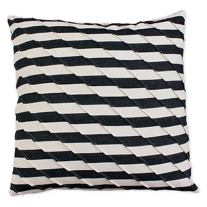 Ryder Pleated Square Throw Pillow in Black/Cream | Bed Bath & Beyond